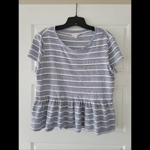 Lauren Conrad peplum top striped